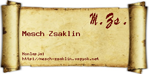 Mesch Zsaklin névjegykártya